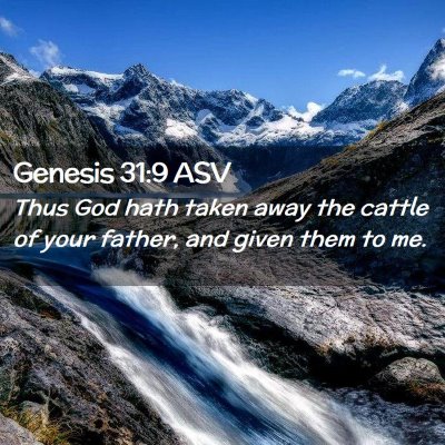 Picture 02 - Genesis 31:9 ASV - Thus God hath taken away the cattle of your - Bible Verse Picture