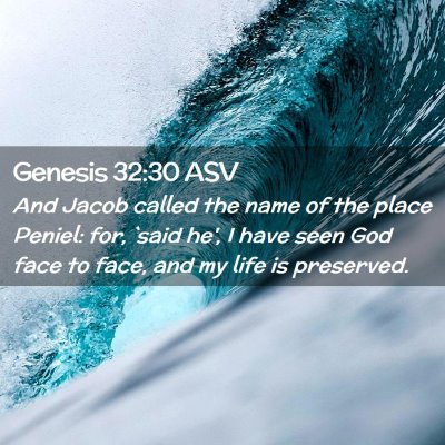 Picture 02 - Genesis 32:30 ASV - And Jacob called the name of the place Peniel: - Bible Verse Picture