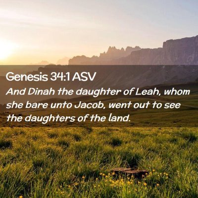 Picture 02 - Genesis 34:1 ASV - And Dinah the daughter of Leah, whom she bare - Bible Verse Picture