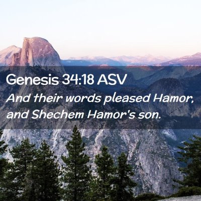 Picture 02 - Genesis 34:18 ASV - And their words pleased Hamor, and Shechem - Bible Verse Picture