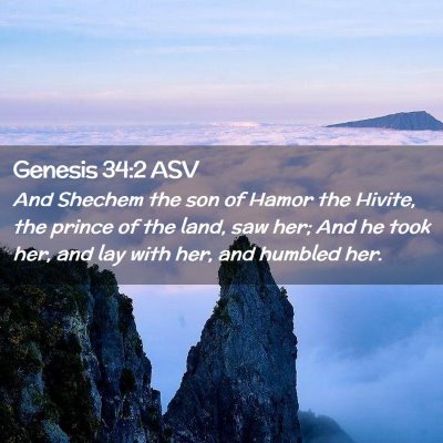 Picture 02 - Genesis 34:2 ASV - And Shechem the son of Hamor the Hivite, the - Bible Verse Picture