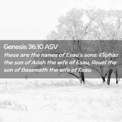 Picture 02 - Genesis 36:10 ASV - these are the names of Esau's sons: Eliphaz the - Bible Verse Picture