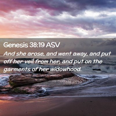 Picture 02 - Genesis 38:19 ASV - And she arose, and went away, and put off her - Bible Verse Picture