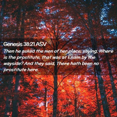 Picture 02 - Genesis 38:21 ASV - Then he asked the men of her place, saying, Where - Bible Verse Picture