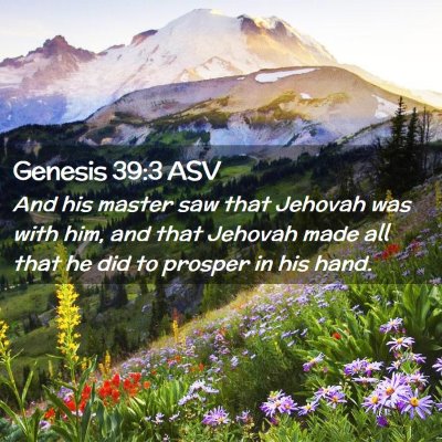 Picture 02 - Genesis 39:3 ASV - And his master saw that Jehovah was with him, and - Bible Verse Picture