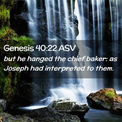 Picture 02 - Genesis 40:22 ASV - but he hanged the chief baker: as Joseph had - Bible Verse Picture