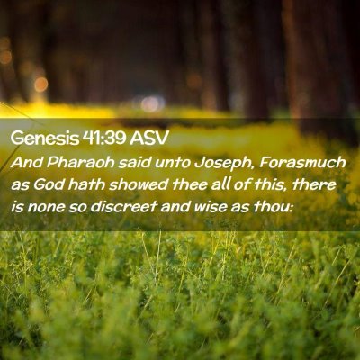 Picture 02 - Genesis 41:39 ASV - And Pharaoh said unto Joseph, Forasmuch as God - Bible Verse Picture