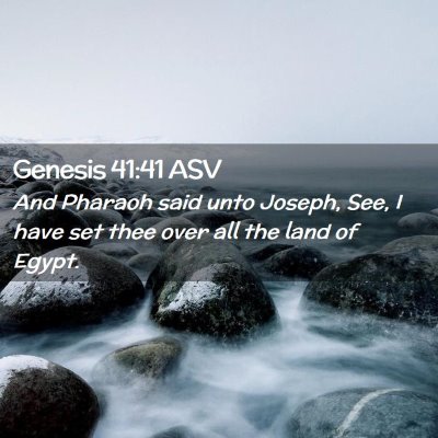 Picture 02 - Genesis 41:41 ASV - And Pharaoh said unto Joseph, See, I have set - Bible Verse Picture