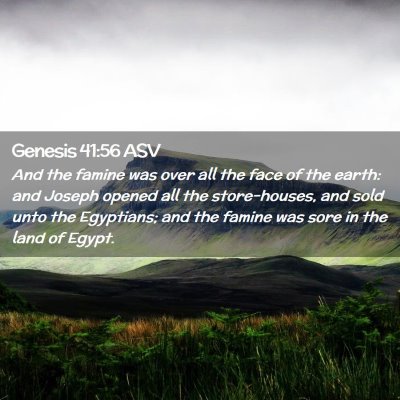 Picture 02 - Genesis 41:56 ASV - And the famine was over all the face of the - Bible Verse Picture
