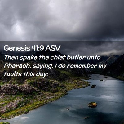Picture 02 - Genesis 41:9 ASV - Then spake the chief butler unto Pharaoh, saying, - Bible Verse Picture