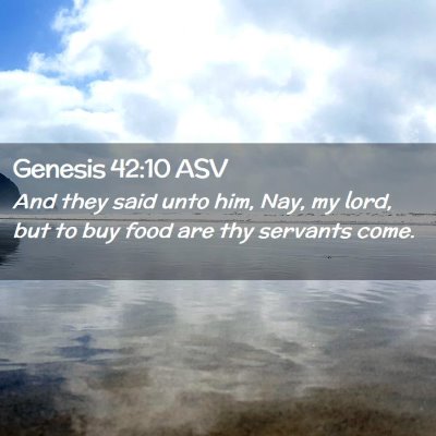 Picture 02 - Genesis 42:10 ASV - And they said unto him, Nay, my lord, but to buy - Bible Verse Picture