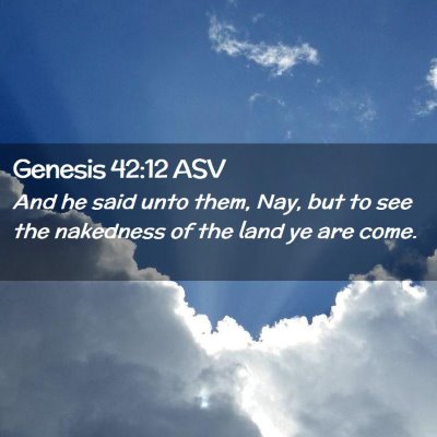 Picture 02 - Genesis 42:12 ASV - And he said unto them, Nay, but to see the - Bible Verse Picture