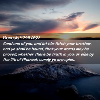 Picture 02 - Genesis 42:16 ASV - Send one of you, and let him fetch your brother, - Bible Verse Picture