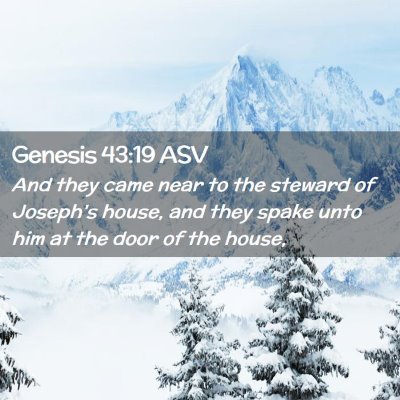 Picture 02 - Genesis 43:19 ASV - And they came near to the steward of Joseph's - Bible Verse Picture