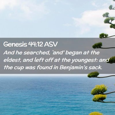 Picture 02 - Genesis 44:12 ASV - And he searched, `and' began at the eldest, and - Bible Verse Picture