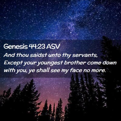 Picture 02 - Genesis 44:23 ASV - And thou saidst unto thy servants, Except your - Bible Verse Picture