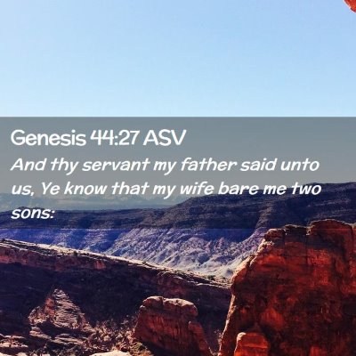 Picture 02 - Genesis 44:27 ASV - And thy servant my father said unto us, Ye know - Bible Verse Picture