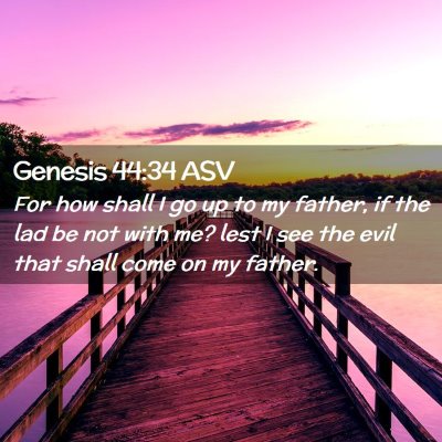 Picture 02 - Genesis 44:34 ASV - For how shall I go up to my father, if the lad be - Bible Verse Picture