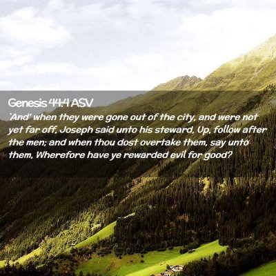 Picture 02 - Genesis 44:4 ASV - `And' when they were gone out of the city, and - Bible Verse Picture