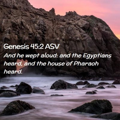Picture 02 - Genesis 45:2 ASV - And he wept aloud: and the Egyptians heard, and - Bible Verse Picture