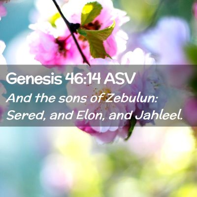 Picture 02 - Genesis 46:14 ASV - And the sons of Zebulun: Sered, and Elon, and - Bible Verse Picture