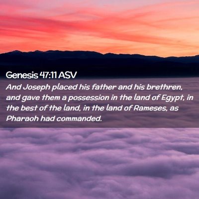 Picture 02 - Genesis 47:11 ASV - And Joseph placed his father and his brethren, - Bible Verse Picture
