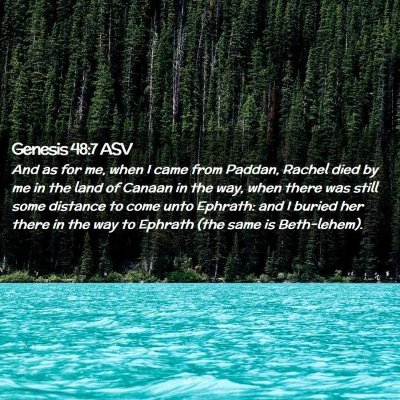 Picture 02 - Genesis 48:7 ASV - And as for me, when I came from Paddan, Rachel - Bible Verse Picture