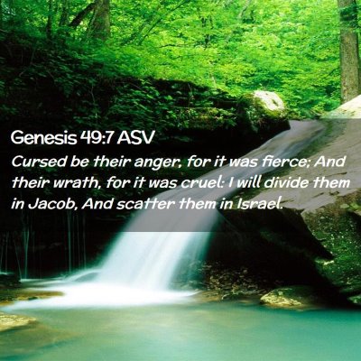 Picture 02 - Genesis 49:7 ASV - Cursed be their anger, for it was fierce; And - Bible Verse Picture