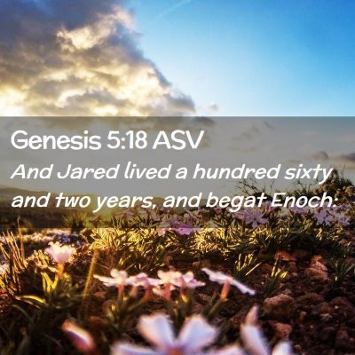 Picture 02 - Genesis 5:18 ASV - And Jared lived a hundred sixty and two years, - Bible Verse Picture