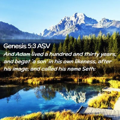 Picture 02 - Genesis 5:3 ASV - And Adam lived a hundred and thirty years, and - Bible Verse Picture