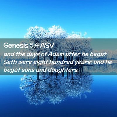 Picture 02 - Genesis 5:4 ASV - and the days of Adam after he begat Seth were - Bible Verse Picture