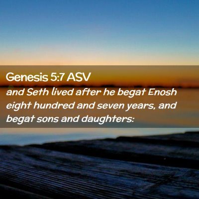 Picture 02 - Genesis 5:7 ASV - and Seth lived after he begat Enosh eight hundred - Bible Verse Picture