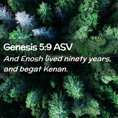 Picture 02 - Genesis 5:9 ASV - And Enosh lived ninety years, and begat - Bible Verse Picture