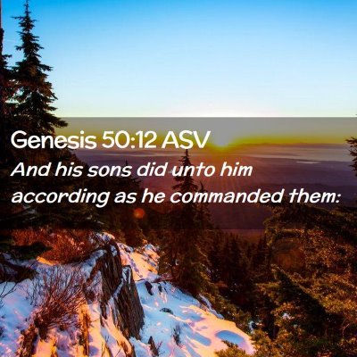 Picture 02 - Genesis 50:12 ASV - And his sons did unto him according as he - Bible Verse Picture