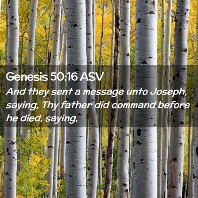 Picture 02 - Genesis 50:16 ASV - And they sent a message unto Joseph, saying, Thy - Bible Verse Picture