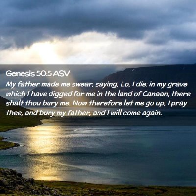 Picture 02 - Genesis 50:5 ASV - My father made me swear, saying, Lo, I die: in my - Bible Verse Picture