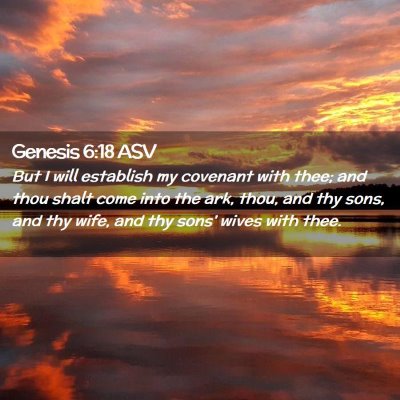 Picture 02 - Genesis 6:18 ASV - But I will establish my covenant with thee; and - Bible Verse Picture