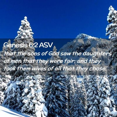 Picture 02 - Genesis 6:2 ASV - that the sons of God saw the daughters of men - Bible Verse Picture