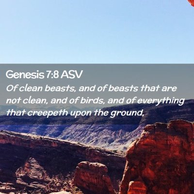 Picture 02 - Genesis 7:8 ASV - Of clean beasts, and of beasts that are not - Bible Verse Picture
