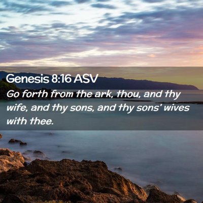 Picture 02 - Genesis 8:16 ASV - Go forth from the ark, thou, and thy wife, and - Bible Verse Picture