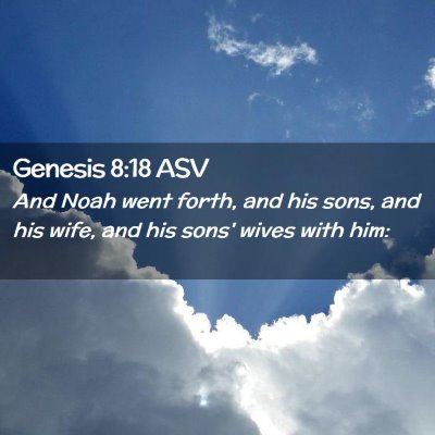 Picture 02 - Genesis 8:18 ASV - And Noah went forth, and his sons, and his wife, - Bible Verse Picture
