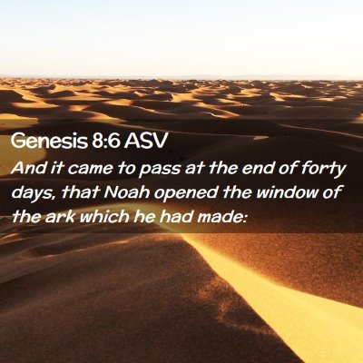 Picture 02 - Genesis 8:6 ASV - And it came to pass at the end of forty days, - Bible Verse Picture