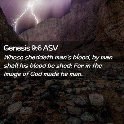 Picture 02 - Genesis 9:6 ASV - Whoso sheddeth man's blood, by man shall his - Bible Verse Picture