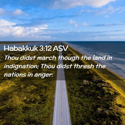 Picture 02 - Habakkuk 3:12 ASV - Thou didst march though the land in indignation; - Bible Verse Picture