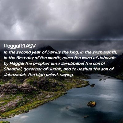 Picture 02 - Haggai 1:1 ASV - In the second year of Darius the king, in the - Bible Verse Picture