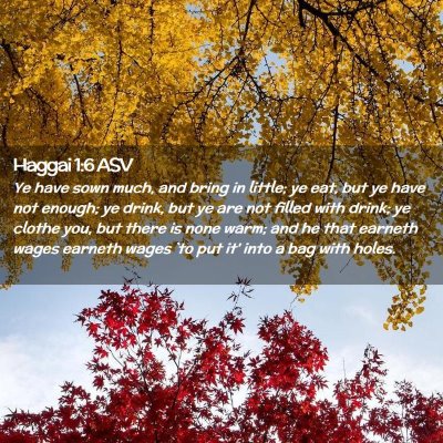 Picture 02 - Haggai 1:6 ASV - Ye have sown much, and bring in little; ye eat, - Bible Verse Picture