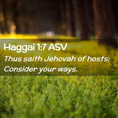 Picture 02 - Haggai 1:7 ASV - Thus saith Jehovah of hosts: Consider your - Bible Verse Picture