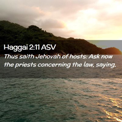 Picture 02 - Haggai 2:11 ASV - Thus saith Jehovah of hosts: Ask now the priests - Bible Verse Picture