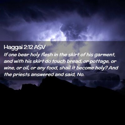 Picture 02 - Haggai 2:12 ASV - If one bear holy flesh in the skirt of his - Bible Verse Picture
