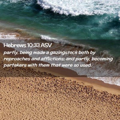 Picture 02 - Hebrews 10:33 ASV - partly, being made a gazingstock both by - Bible Verse Picture